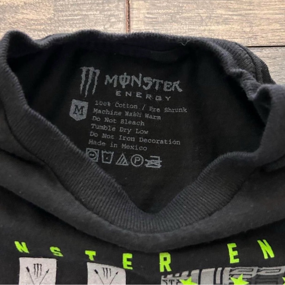 Monster Energy Short Sleeve Tee with Distressed Flag Design - Picture 4 of 6